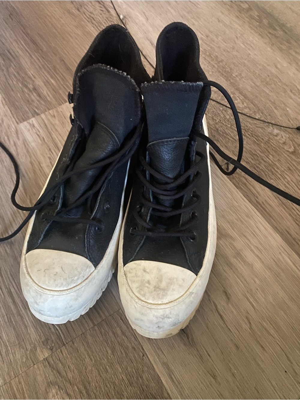 Converse Black High-Top Sneakers with White Platform Soles